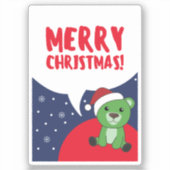 クマ陽気なクリスマス冬の動物はステッカーを付ける シール (正面)