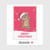 クマ陽気なクリスマス冬の動物はステッカーを付ける シール (シート)