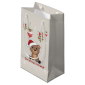 クマ陽気なクリスマス冬の動物は小さなギを負担 スモールペーパーバッグ (正面アングル)
