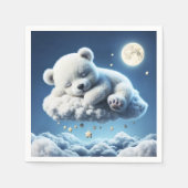 クマ雲の眠る月獣の夢 スタンダードカクテルナプキン (正面)