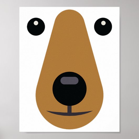 クマ顔かわいい簡単ハロウィーン衣装キッズアダルト ポスター (正面)