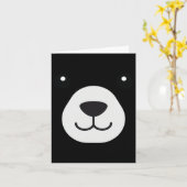 クマ顔ハロウィーンの衣装クマ動物の子供 カード (黄色い花)