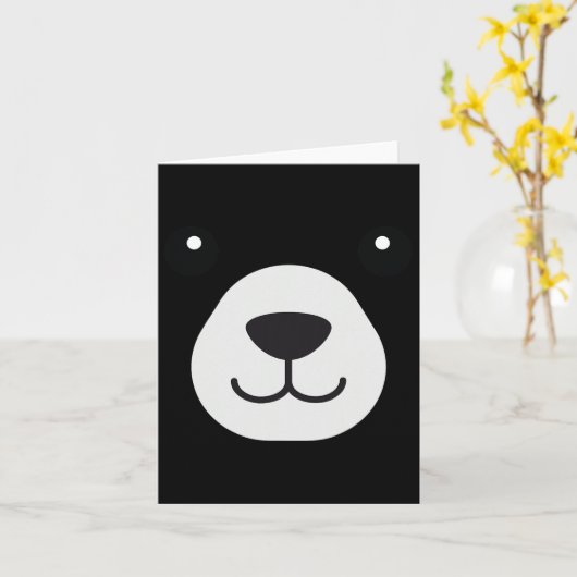 クマ顔ハロウィーンの衣装クマ動物の子供 カード (黄色い花)