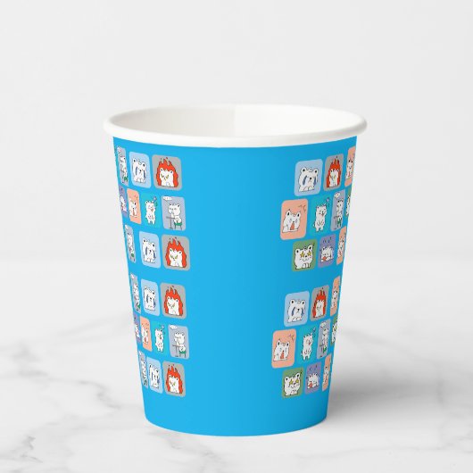 クマ顔模様 紙コップ (左)