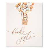 クマ風船の本とギフト赤ちゃんシャワーのサイン フォトプリント            (正面)