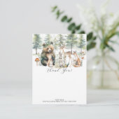 クマ鹿の森かわいい動物フォトベビーシャワー サンキューカード (スタンド正面)