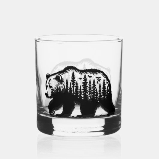 クマ ウイスキーグラス (正面)
