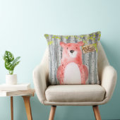 クマ – ウッドランドフレンズ – 水彩イラストレーション クッション (椅子)