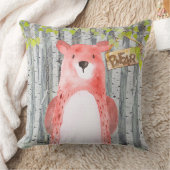 クマ – ウッドランドフレンズ – 水彩イラストレーション クッション (ブランケット)