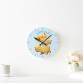 クマ、オンドリ、ひまわりタワー ラウンド壁時計 (ホーム)