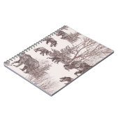 クマ、カブ、冬の木々とモミの風景 ノートブック (左側)