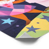 クマ、キツネとタイガーピエロトピエロアートプリント ポスター (角)