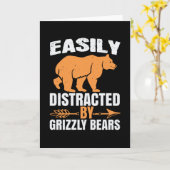 クマ – グリズリーのクマに簡単に気を散らす カード (黄色い花)