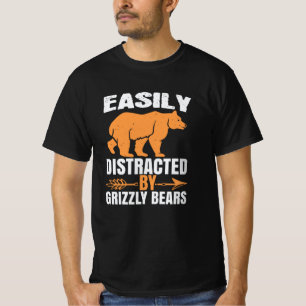 クマ – グリズリー熊に気を取られやすい Tシャツ