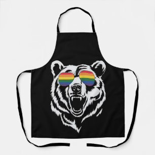 クマ ゲイ LGBTQ レインボー サングラス プライド フラッグ エプロン