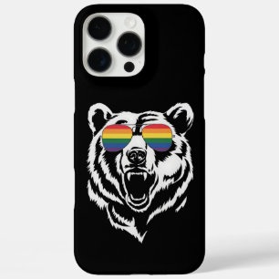 クマ ゲイ LGBTQ レインボー サングラス プライド フラッグ iPhone 16 PRO MAXケース