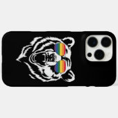 クマ ゲイ LGBTQ レインボー サングラス プライド フラッグ Case-Mate iPhoneケース (裏面 (横))