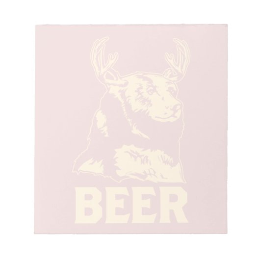 クマ+シカ=ビール ノートパッド (正面)