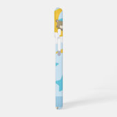 クマ、テディベア、星、名前の模様 iPhone 16ケース (左側面)