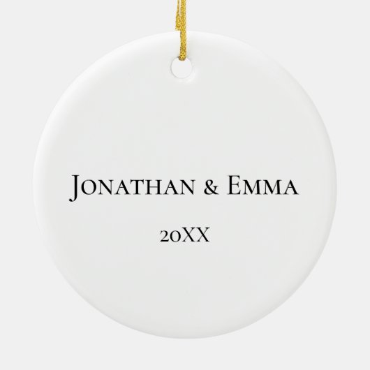 クマ&バニー読ズの本かわいいカップル名前をカスタムする セラミックオーナメント (裏面)