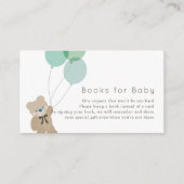 クマ&バルーンMint Baby Shower Book Request エンクロージャーカード (正面)