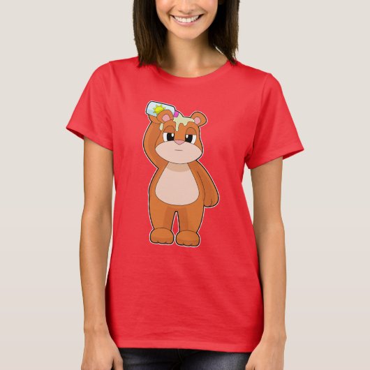 クマ ビーチ 日焼け止め サマー Tシャツ (正面)
