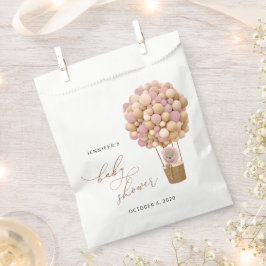 クマ、ピンク色の風船、熱気球、ベビーシャワー フェイバーバッグ