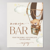 クマ、ブラウン風船、熱気球、桃佐バー ポスター (正面)