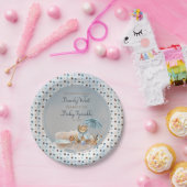 クマ |ブルーアンブレラバーリーウェイボーイベビー ペーパープレート (パーティー)