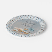 クマ |ブルーアンブレラバーリーウェイボーイベビー ペーパープレート (アングル)