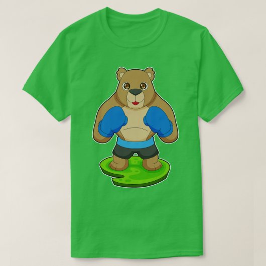 クマ ボクサー ボクシング グローブ ボクシング Tシャツ (デザイン正面)