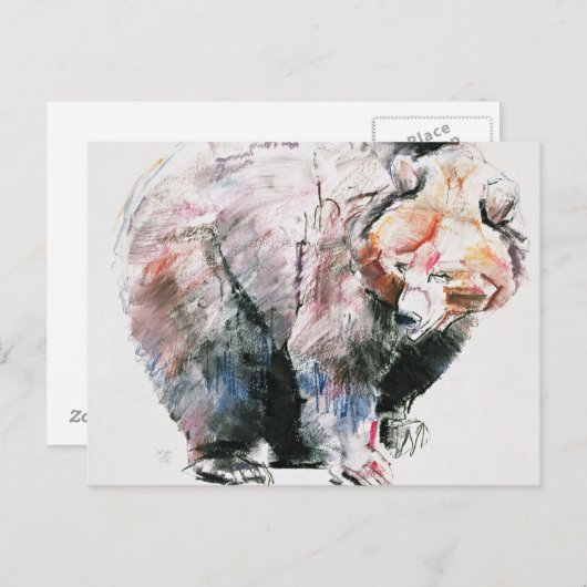 クマ ポストカード (正面/裏面)