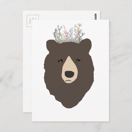 クマ ポストカード (正面/裏面)