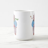 クマ、ミツバチとカプチーノ コーヒーマグカップ (中央)