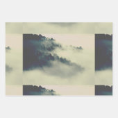 クマ、山、黒と赤のLumberjackセット ラッピングペーパーシート (正面3)