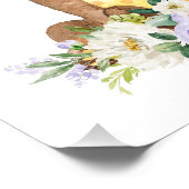 クマ、森林動物、ボホ、紫の花 フォトプリント            (角)