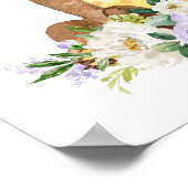 クマ、森林動物、ボホ、紫の花 ポスター (角)