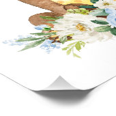 クマ、森林動物、ボホ、青い花 フォトプリント            (角)