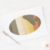 クマ 楕円形シール (封筒)