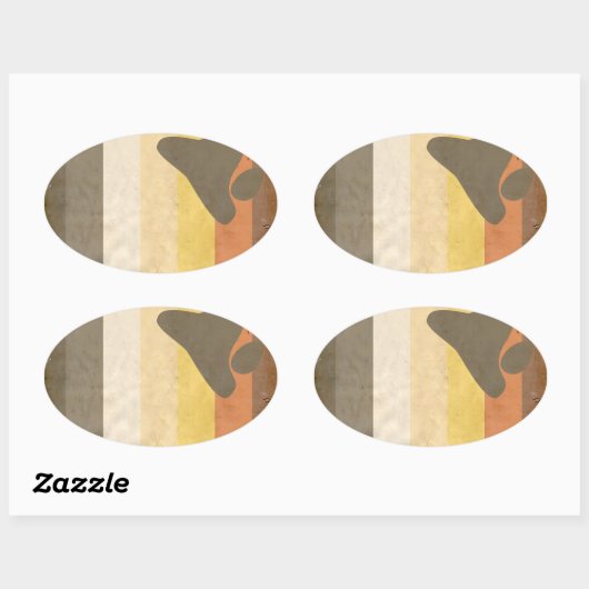 クマ 楕円形シール (シート)