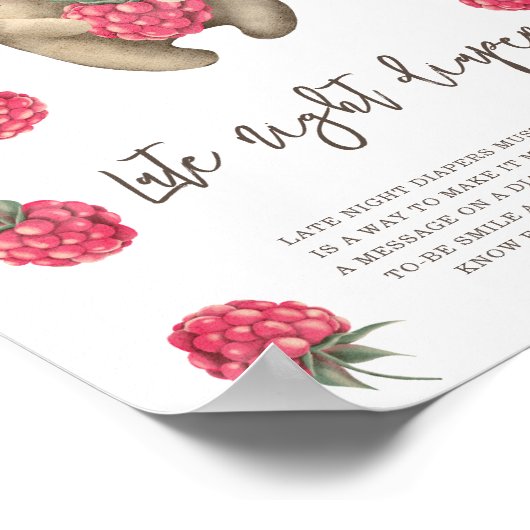 クマ – 深夜おむつ ポスター (角)