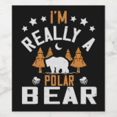 クマ – 私は本当にホッキョクグマである ワインラベル (シングルラベル)