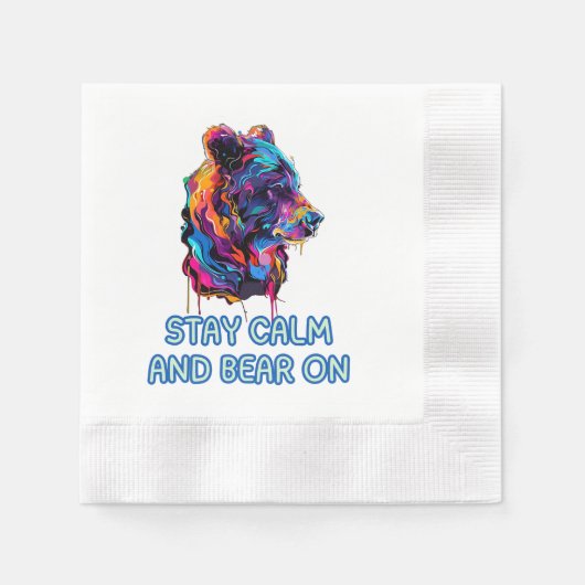 クマ 縁ありカクテルナプキン (正面)