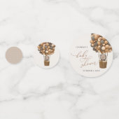 クマ、茶色の風船、熱気球、赤ちゃんシャワー コンフェッティ (裏面)