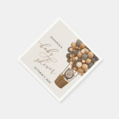 クマ、茶色の風船、熱気球、赤ちゃんシャワー スタンダードカクテルナプキン (角)