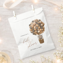 クマ、茶色の風船、熱気球、赤ちゃんシャワー