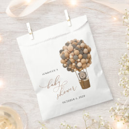 クマ、茶色の風船、熱気球、赤ちゃんシャワー フェイバーバッグ