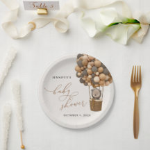 クマ、茶色の風船、熱気球、赤ちゃんシャワー