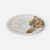 クマ、茶色の風船、熱気球、赤ちゃんシャワー ペーパープレート (アングル)