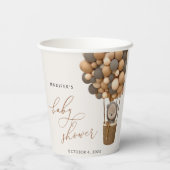 クマ、茶色の風船、熱気球、赤ちゃんシャワー 紙コップ (裏面)